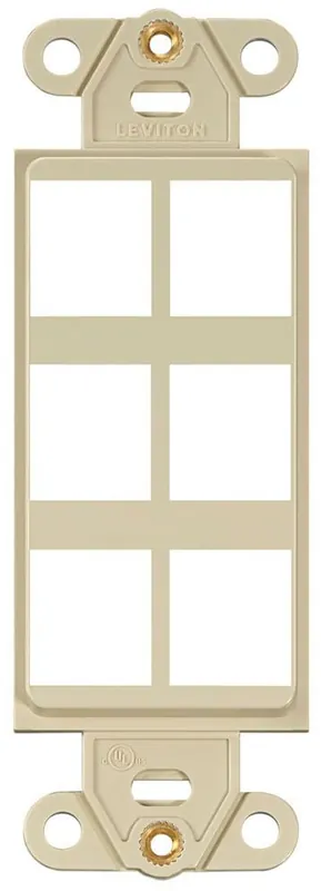 Leviton 41646-I QuickPort Socket Decora Style Insert 6 Port Ivory