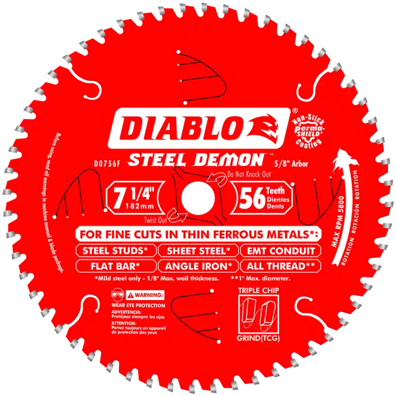 Diablo D0756F 7-1/4 x 56 Ferrous Fine