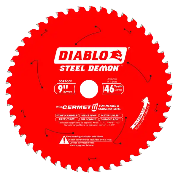 Diablo D0946CF 9 X 46 Tooth Steel Demon Cermet II Saw Blade for Metals and Stainless Steel