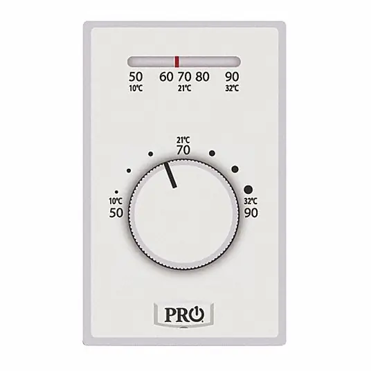 PRO1 IAQ T501ML2 Line Voltage Thermostat, Electric Heat, Mechanical, 2 Wire, Non-Programmable, Heat Only