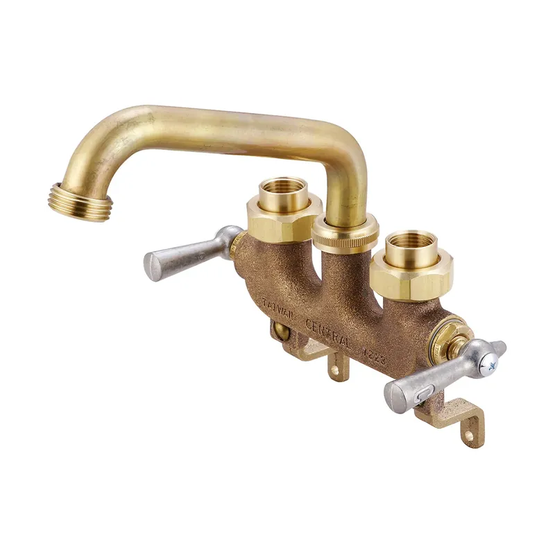 Central Brass 0470 Two Handle Centerset Laundry Faucet, Rough Brass