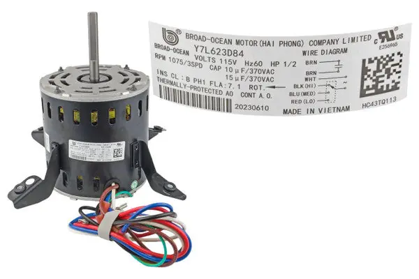 International Comfort Products 1185298 115v 1/2hp 1075rpm 3spd Motor