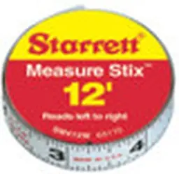 L.S. Starrett 66634 Measure Stix Steel Measuring Tapes 1/2 in x 6 ft