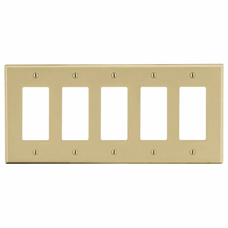 Hubbell P265I Rocker Wall Plate 5 Gangs Ivory