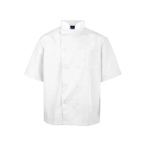 KNG 3XL LW Chef Coat White Short Sleeve 2578WHT3XL for Mavrik 2578WHT3XL