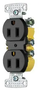 Hubbell Wiring RR15BK Duplex Receptacle 15A 125V Black