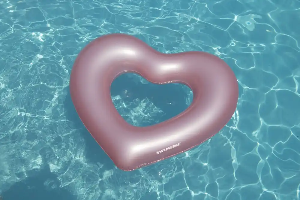 Swimline 90159 Metallic Heart Ring Pool Float