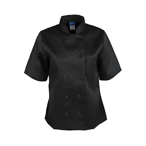 KNG M Ladies Chef Coat Black Short Sleeve 1875M for Mavrik 1875M