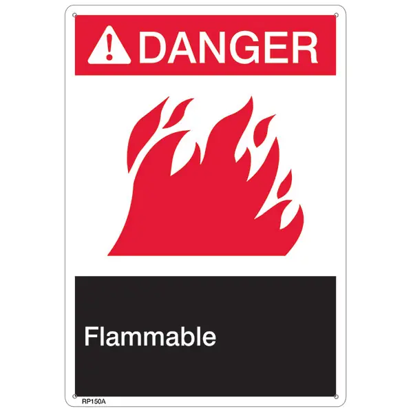 Safety Signs RP150A Rigid Plastic Danger Flammable Sign Power (1/Each)