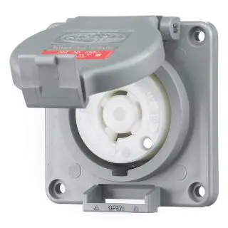 Hubbell Wiring Device-Kellems HBL2430SW HWD 3-Phase Grounding Heavy Duty Flanged Locking Receptacle