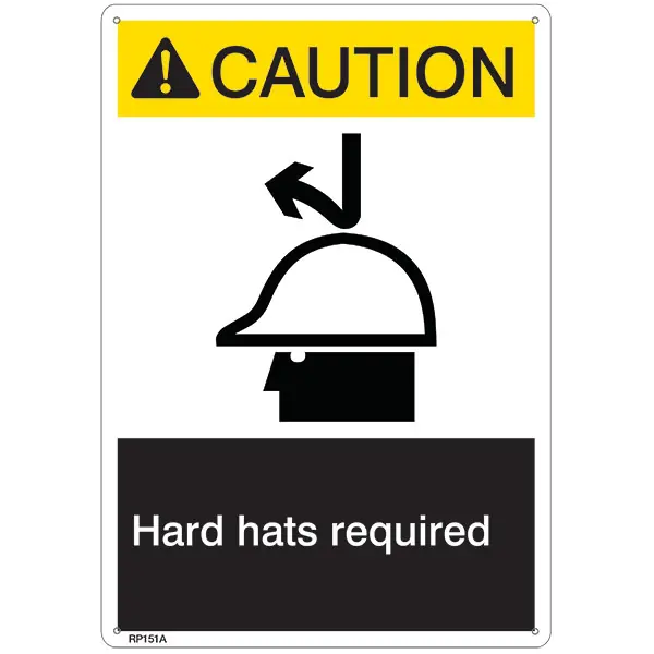 Safety Signs RP151A Caution Hard Hat Required Sign 1 Each