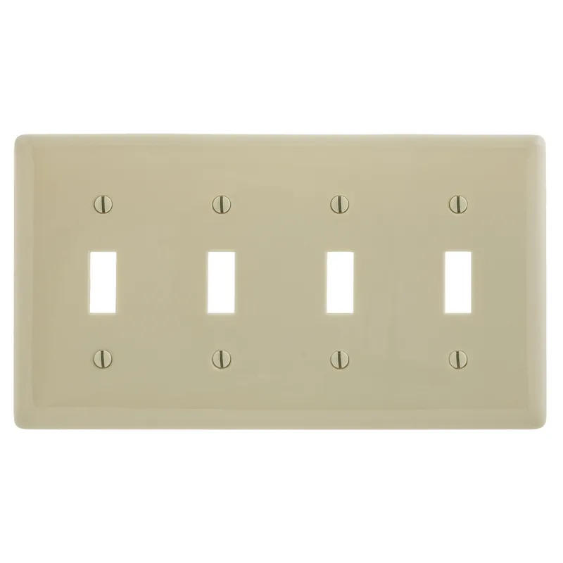 Hubbell Wiring Device-Kellems NP4I Standard Wall Plate 4 Gangs Replacement NP4I