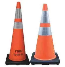 Cortina Safety 350025 Cortina Safety Products 36 in. Orange 12 Traffic Cone with Black Base 6 in./4 in. Collars