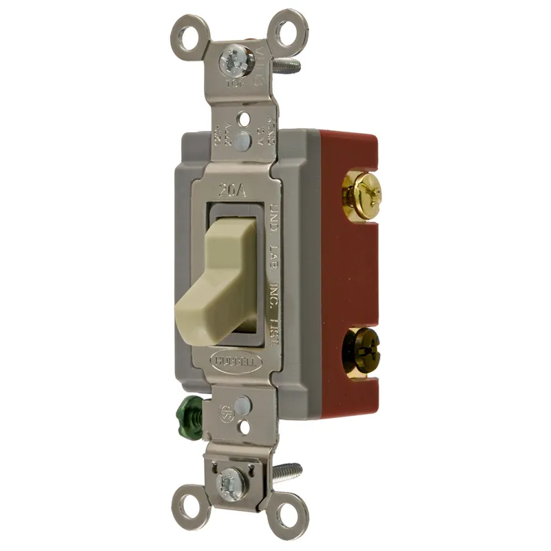 Hubbell Wiring Device-Kellems HBL1224I 4-Way Extra Heavy Duty General Purpose Standard Toggle Switch 20 A 120 to 277 VAC