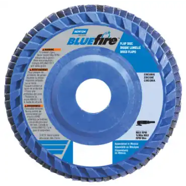 Norton 66254461173 BlueFire Zirconia Alumina Coarse Grit Arbor Thread Fiberglass Conical Flap Disc