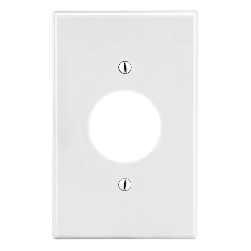 Hubbell Wiring Device-Kellems P7W Wallplate 1-Gang Single Receptacle 1.40 Opening White