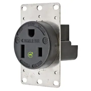 Hubbell Wiring Device-Kellems HBL9367 HWD 1-Phase Grounding Heavy Duty Standard Single Screw Mount Straight Blade Receptacle 250 VAC 50 A 6-50R
