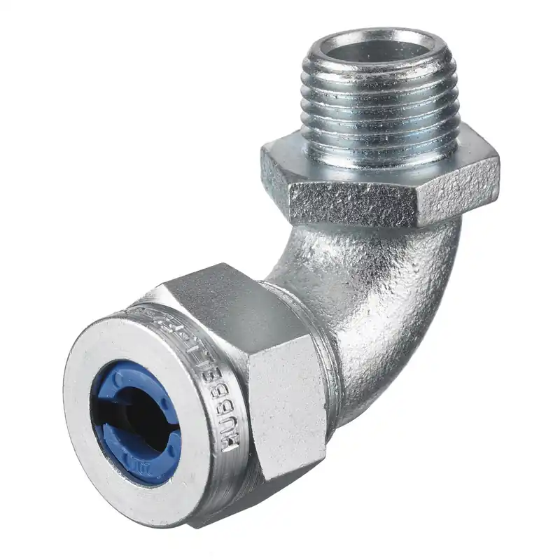 Hubbell Wiring Device-Kellems NHC1023ZP 1/2 Inch Male Threaded 0.38 to 0.5 Inch Zinc Plated Steel 90 Degrees Cord Connector