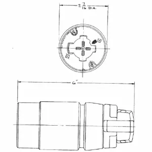 Hubbell Wiring Device-Kellems HBL21414B HWD Grounding Heavy Duty Cord Mount Locking Connector 600 VAC/250 VDC 20/30 A