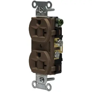 Hubbell Wiring Device-Kellems CRF20 1-Phase Duplex Grounding Standard Straight Blade Receptacle 125 VAC 20 A 2 Poles 3 Wires