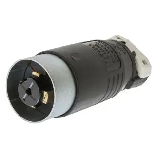 Hubbell HBL25415B 3-Phase Heavy Duty Grounding Cord Mount Locking Plug 30 A 600 VAC/250 VDC