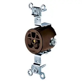 Hubbell Wiring Device-Kellems HBL5251 HWD 1-Phase Extra Heavy Duty Self-Grounding Single Standard Screw Mount Straight Blade Receptacle 125 VAC 15 A 5-15R