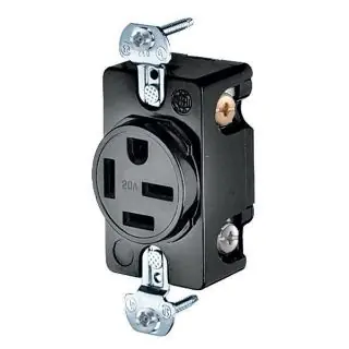 Hubbell Wiring Device-Kellems HBL8420 HWD 3-Phase Heavy Duty Non-Grounding Single Standard Screw Mount Straight Blade Receptacle