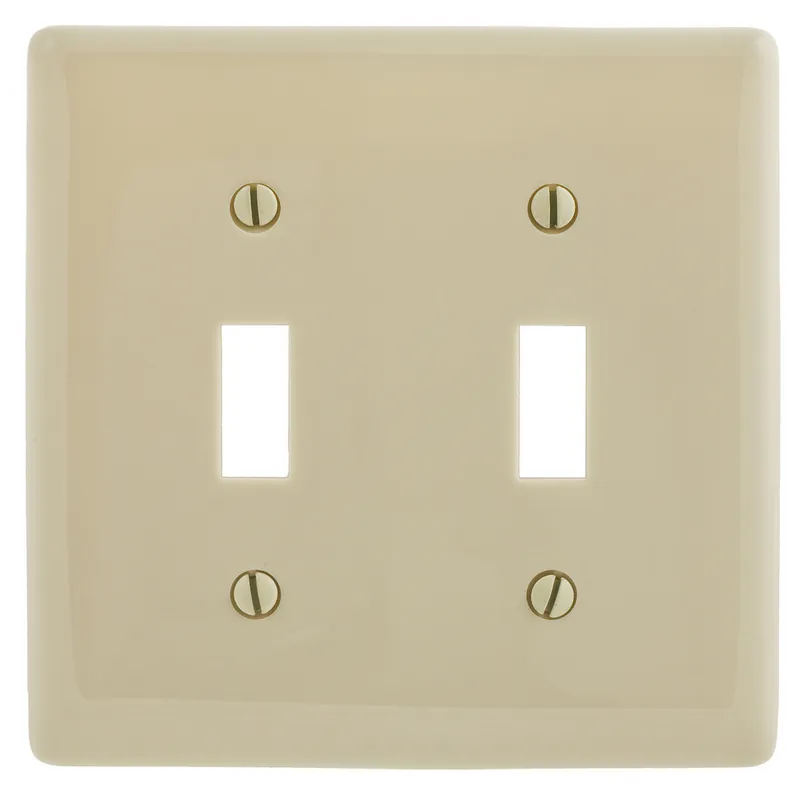 Hubbell Wiring Device-Kellems NP2I HWD Standard Wall Plate Nylon 2 Gang (2 Toggle Switch Cutout) NP2I