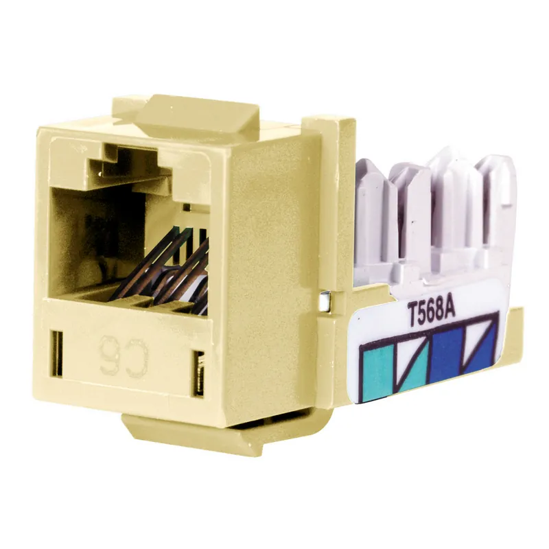 Hubbell HXJ6EI 8-Position Ivory T568A/T568B Category 6 Modular Keystone Jack