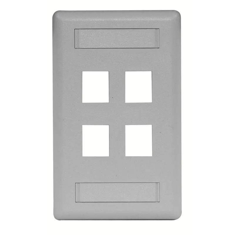 Hubbell IFP14GY HWDK IFP14GY PLATE, WALL,FLUSH,1-G, 4-Port, Gray