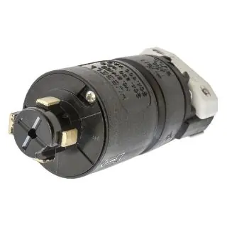 Wiring Device-Kellems HBL21415B HWD 3-Phase Grounding Heavy Duty Standard Sized Male Locking Plug, 600 VAC/250 VDC, 20/30 A, 3 Poles, 4 Wires, Black/White