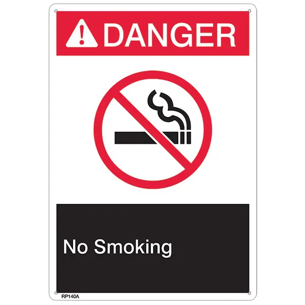 Safety Signs RP140A ANSI Z535 Rigid Plastic Danger No Smoking Sign
