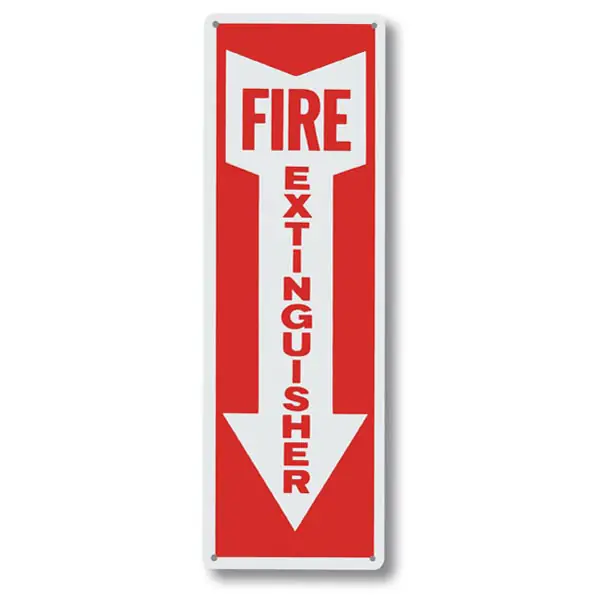 Safety Signs 2108LA Fire Extinguisher with Arrow Aluminum Sign