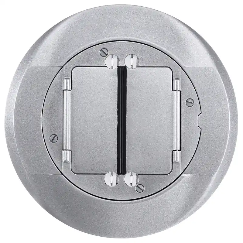 Hubbell Wiring Device-Kellems S1CFCAL Cast Aluminum Concrete Floor Fire Rated Poke-Through Universal Carpet Flange and Cover