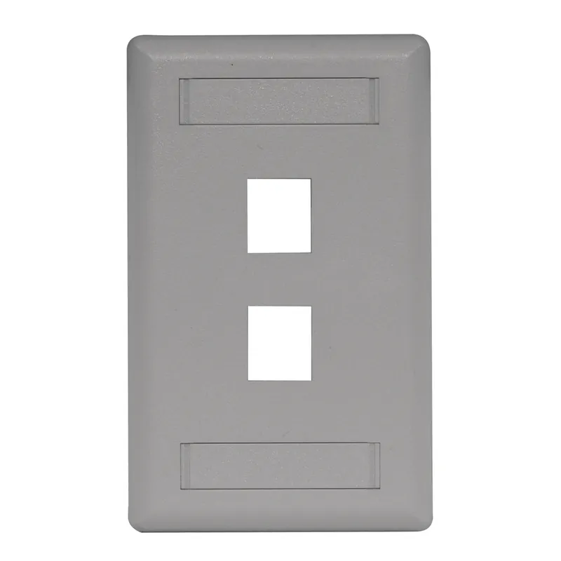 Hubbell Premise Wiring IFP12GY Phone/Data/Multimedia Faceplate 1-Gang 2-Port