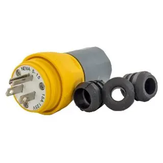 Hubbell Wiring Device-Kellems HBL14W47A HWD 1-Phase Standard Watertight Cord Mount Plug 125 VAC