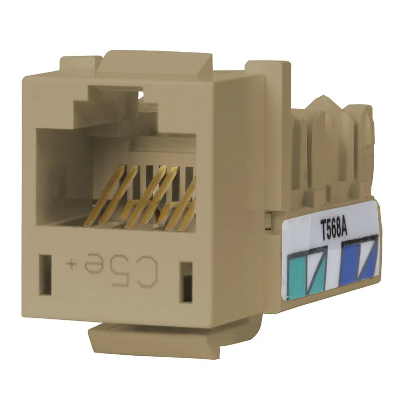 Hubbell Premise Wiring HXJ5EEI 8-Position Electric Ivory Category 5E Modular Keystone Jack