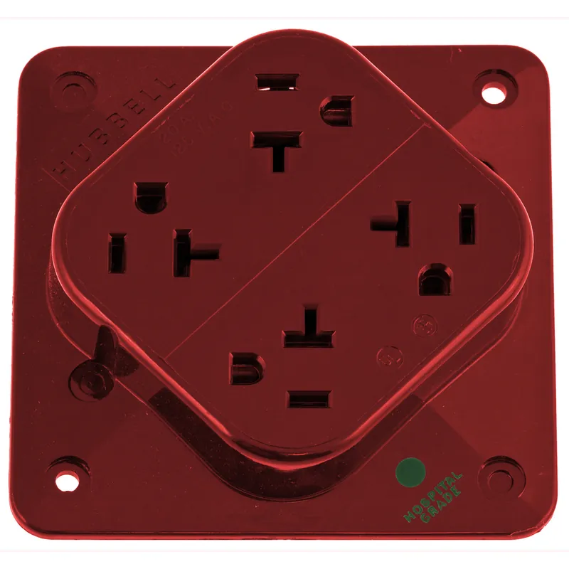 Hubbell Wiring Device-Kellems HBL420HR 20 Amp 125 Volt 2-Pole 3-Wire NEMA 5-20R Red Straight Blade Receptacle