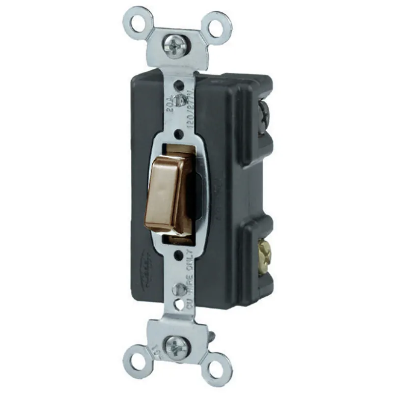Hubbell Wiring Device-Kellems HBL1281MO 20 Amp 120/277 VAC 1-Pole Brown 1NO Momentary Toggle Switch
