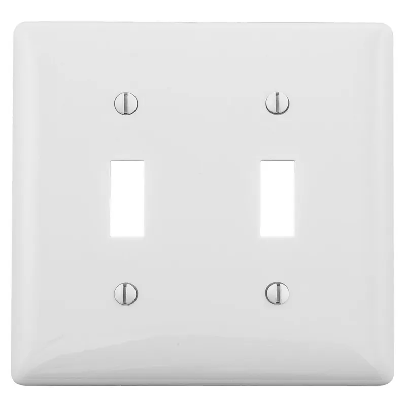 Hubbell Wiring Device-Kellems NP2W Standard Wall Plate 2 Gang 2 Toggle Switch