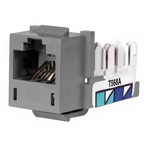 Hubbell HXJ6GY XCELERATOR CAT6 Modular Jack, Grey