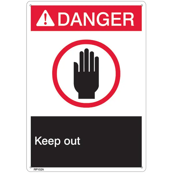 Safety Signs RP152A ANSI Z535 Rigid Plastic Danger Keep Out Sign