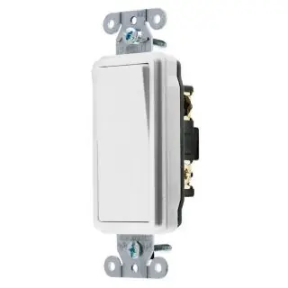 Hubbell Wiring Device-Kellems DS315W HWD Decorator Standard General Purpose AC Switch 15 A 120 to 277 VAC