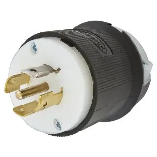 Hubbell HBL2511 HWD 3-Phase Grounding Cord Mount Locking Plug 120/208 VAC 20 A L21-20P