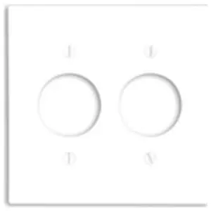 Leviton 88052 2-Gang 1.406 Hole Wallplate, Thermoset, White