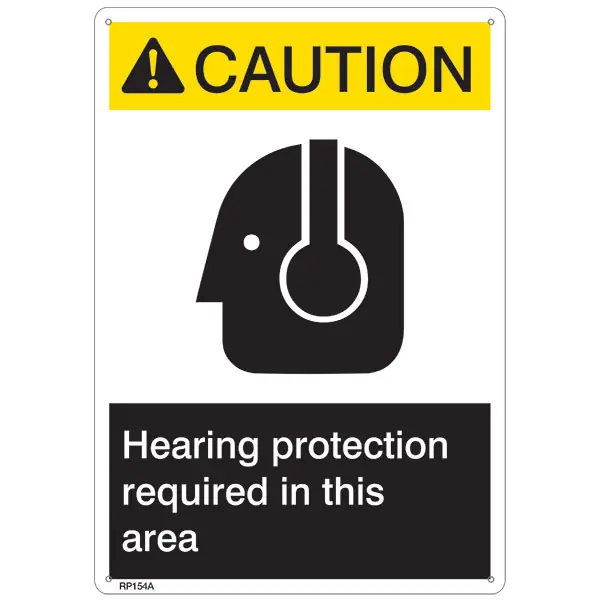 Safety Signs RP154A Caution Hearing Protection Sign