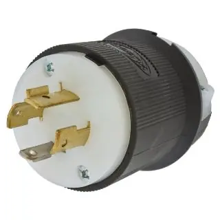 Hubbell HBL2411 HWD Wiring Device-Kellems Twist-Lock Insulgrip 1-Phase Extra Heavy Duty Grounding Standard Sized Male Locking Plug 125/250 VAC