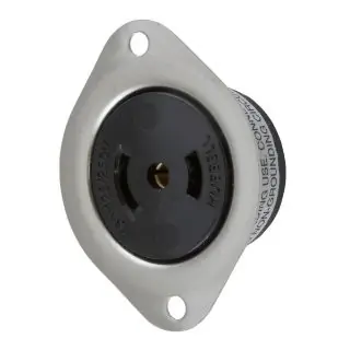 Hubbell Wiring Device-Kellems HBL7487 HWD 1-Phase Heavy Duty Flanged Midget Non-Grounding Standard Screw Mount Locking Receptacle