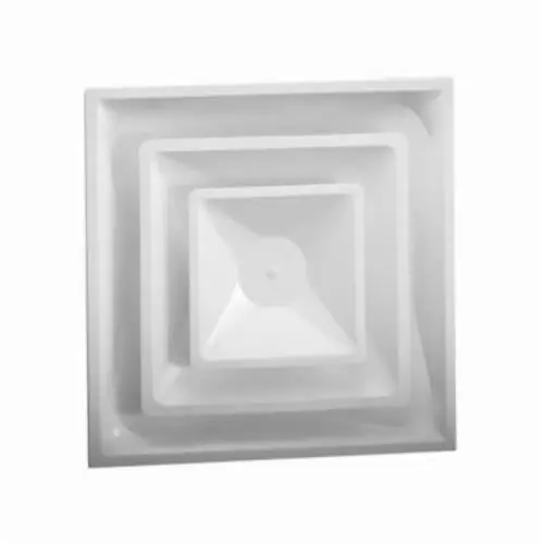 Hart & Cooley 050504 FPD 10 W Fixed-Pattern T-Bar Diffuser, 10-in Collar, Steel, White