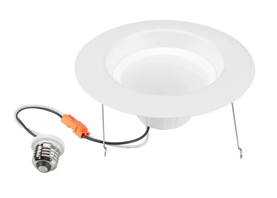 Keystone KT-LED8RD-6C-9CSF-DIM 6 Circular LED Residential Retrofit feat. Color Select, 8W, 2700/3000/3k/4k/5k, 90CRI, TRIAC Dimming, E26 Adapter Included